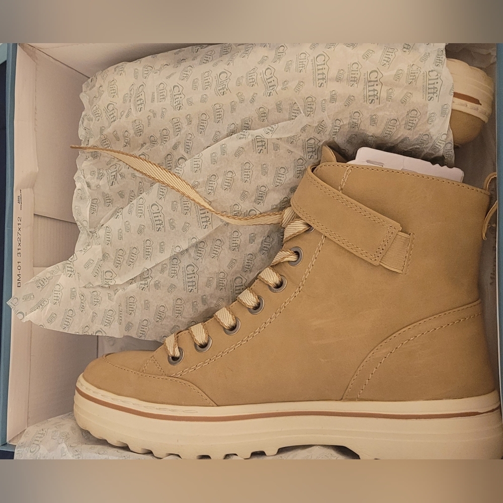 Cliffs Womens 8 M Natural Light Brown Gordon Lace Up Boots